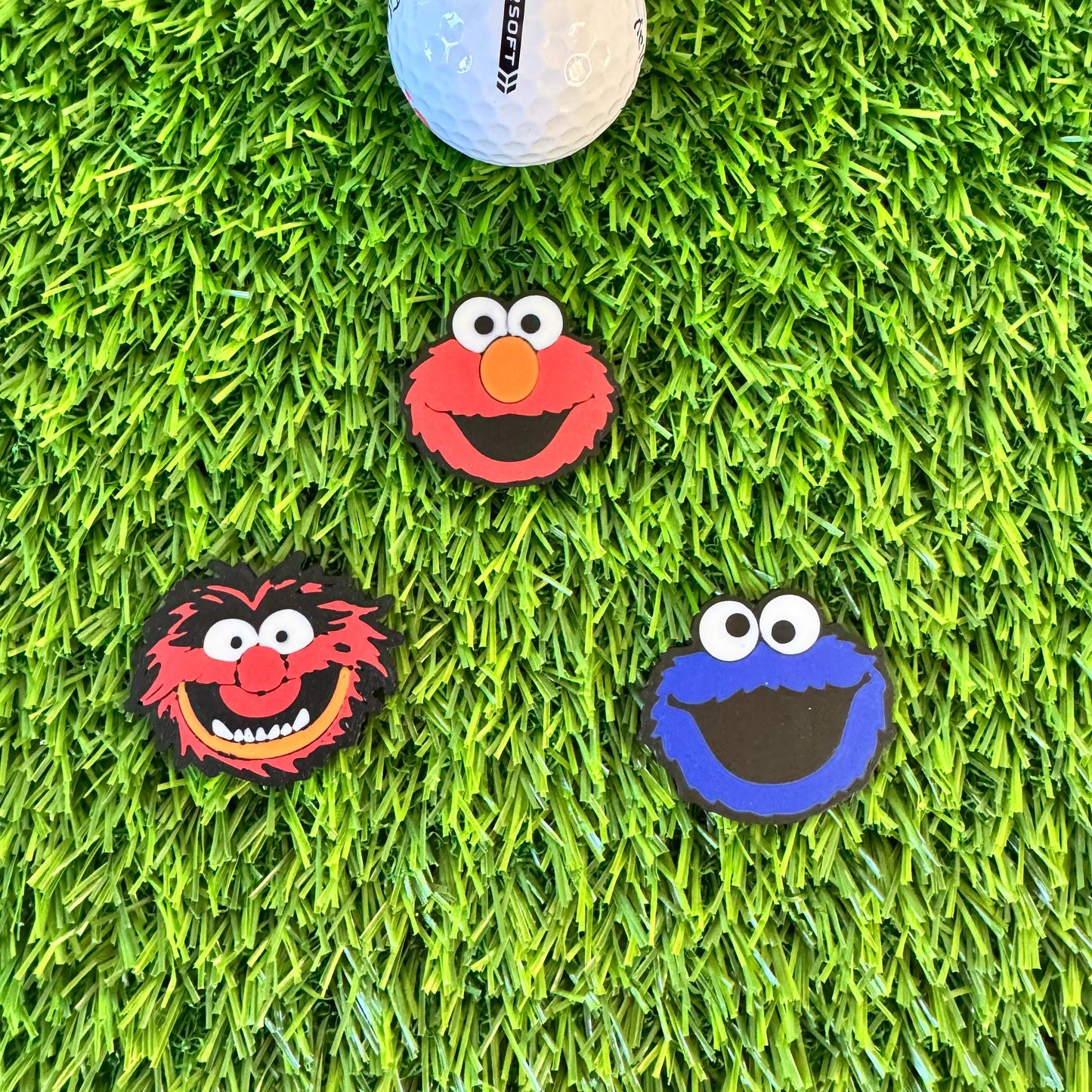 sesame street golf ball markers , Elmo, animal and Cookie Monster